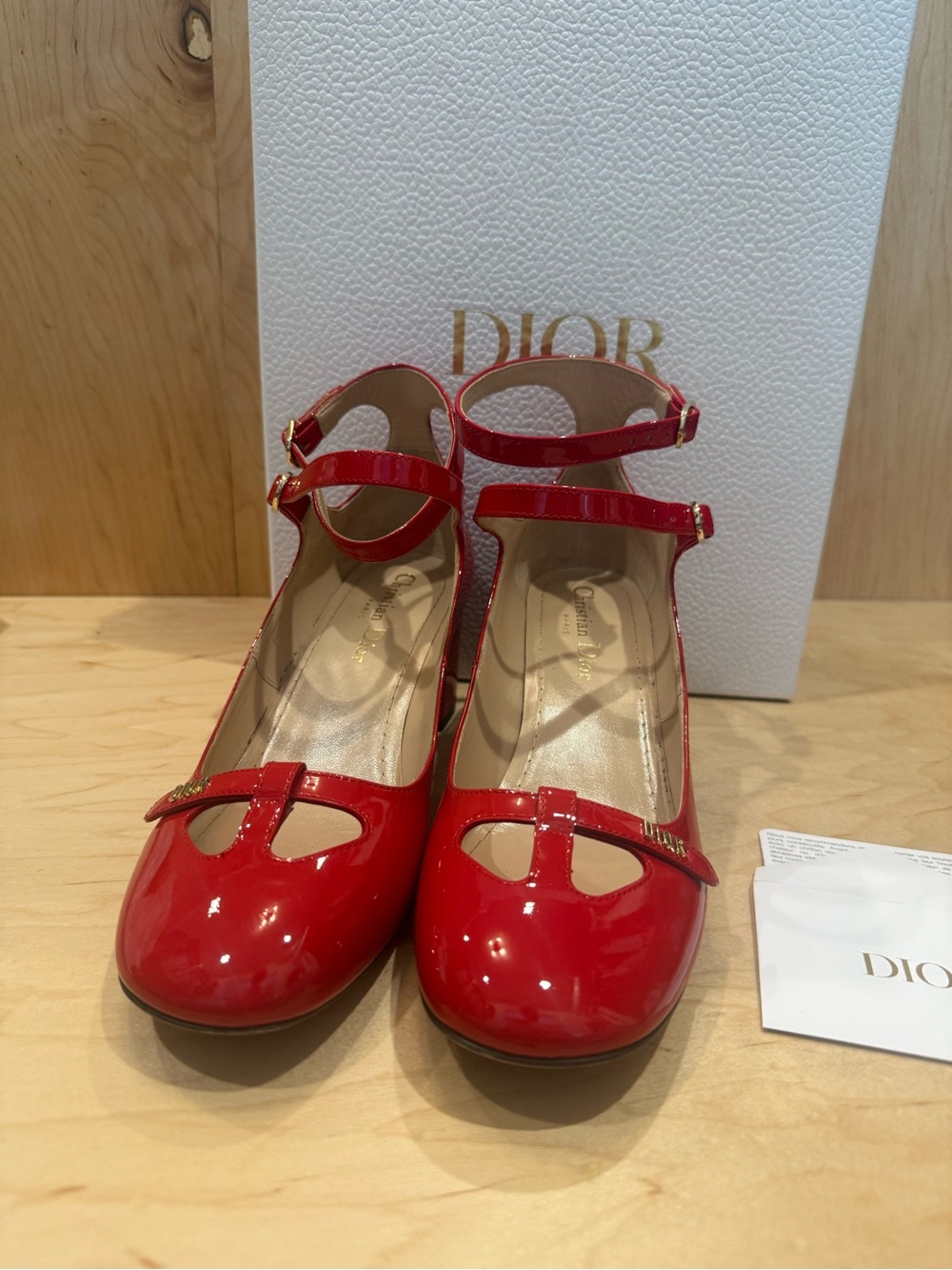 Dior Red Patent Mary Jane Double-Strap Heels with box - Picture 2 of 13